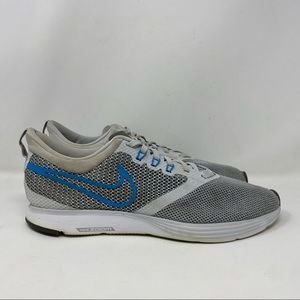 Nike-Zoom Strike Pure Platinum Grey Blue Running Shoes,Mens,Size 12 AJ0189-007